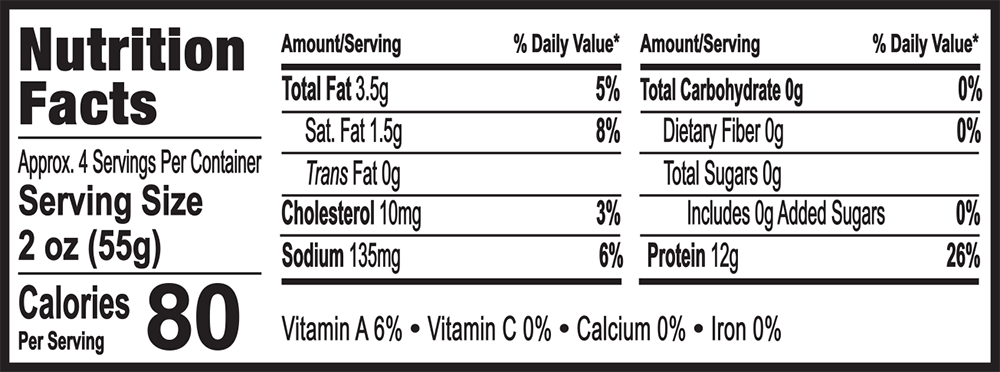 Chinook Salted 7.5oz Nutrition Facts (1)