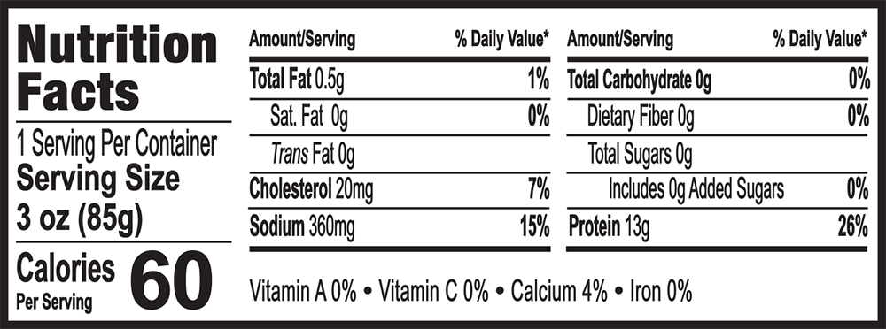 Dungeness Crab 6oz Nutrition Facts (2)