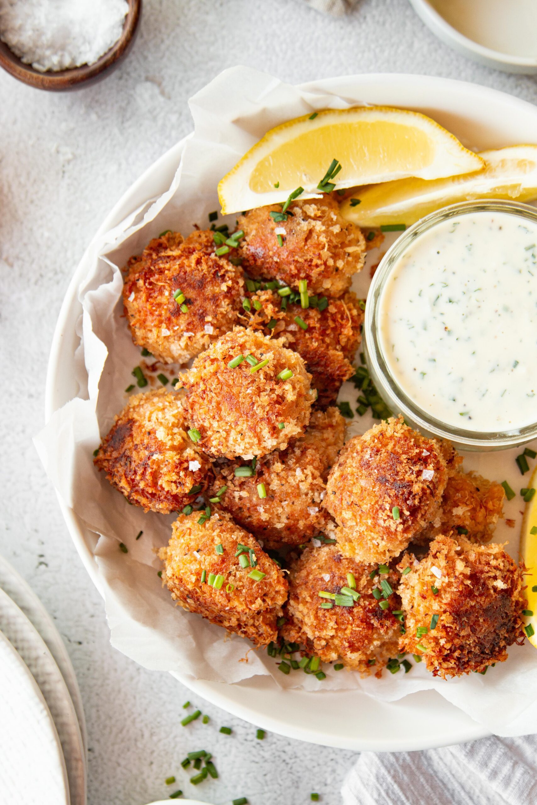 Crab Cake Poppers with Herbed Lemon Aioli