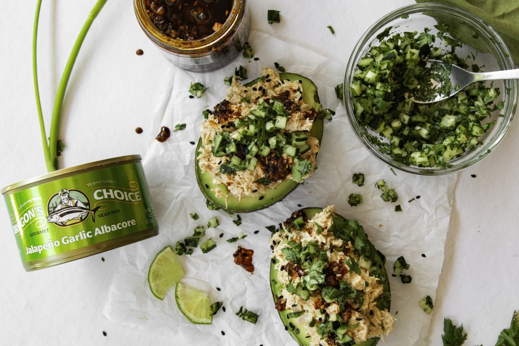 Spicy Tuna Stuffed Avocados