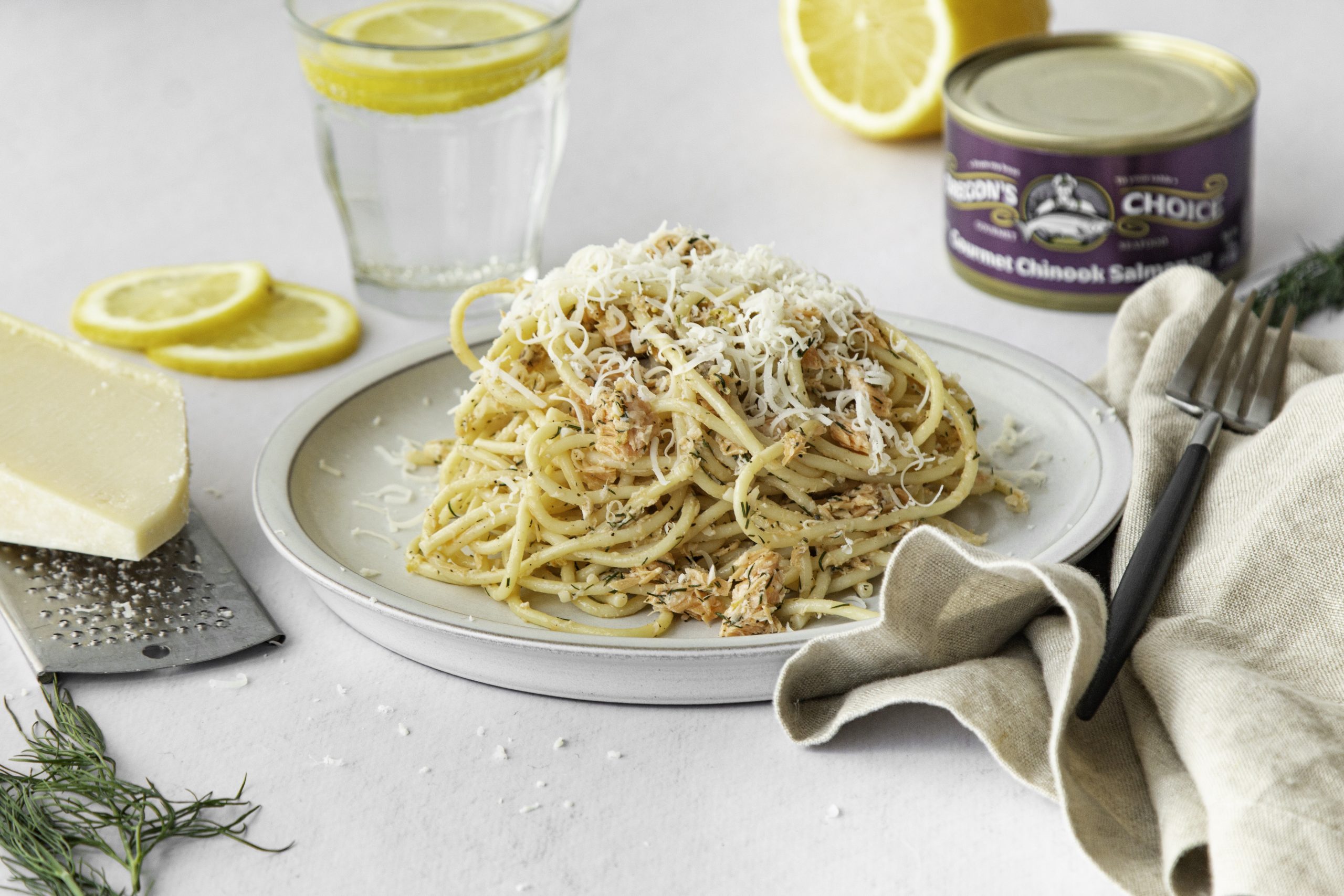 Simple Lemon Dill Salmon Pasta