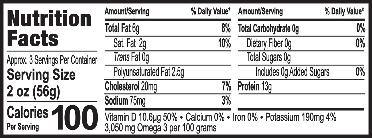 Smoked Albacore 6.5oz Nutrition Facts