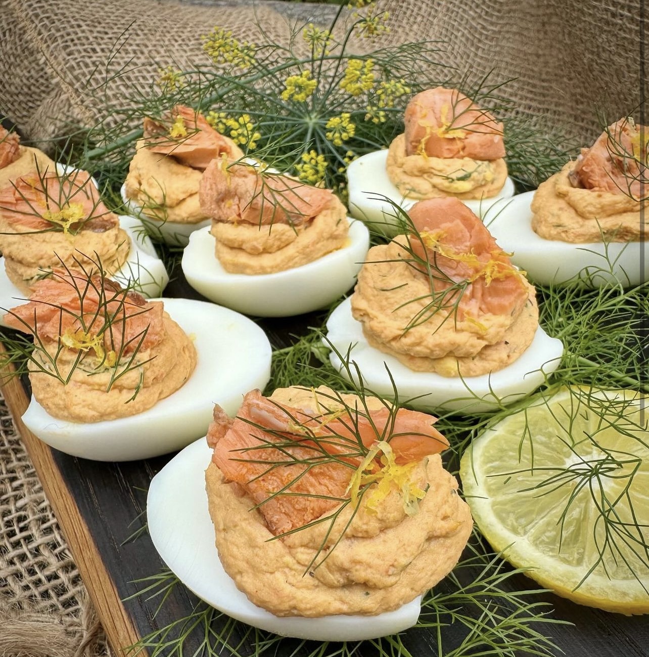 Salmon & Fresh Dill Deviled Eggs