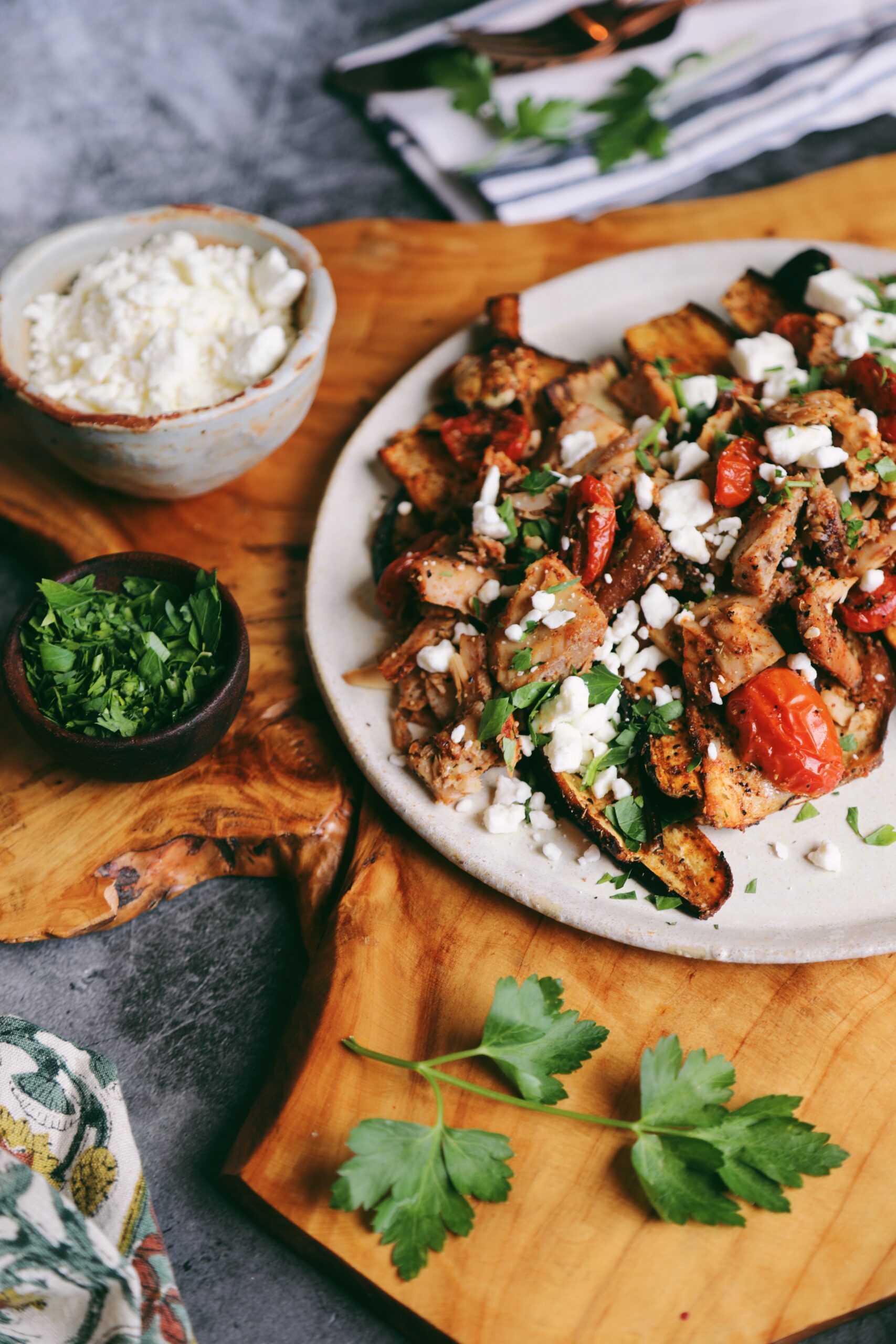 Mediterranean Roasted Eggplant with Albacore 