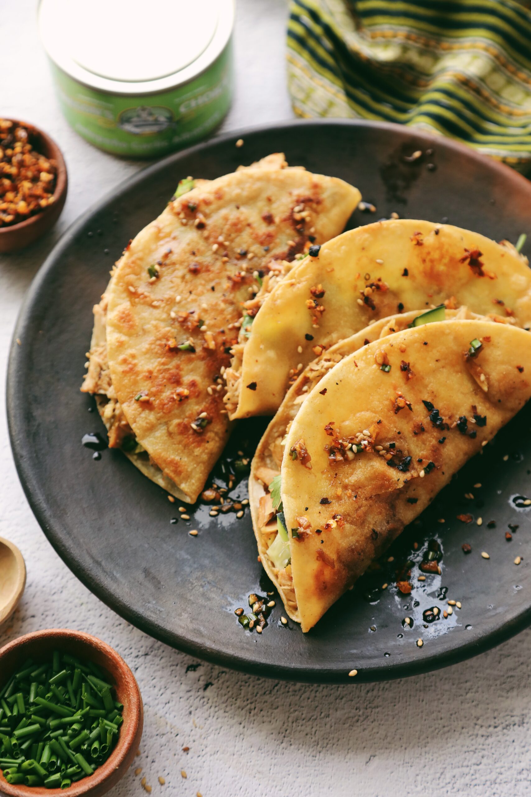 Crispy Dumpling Smash Tacos