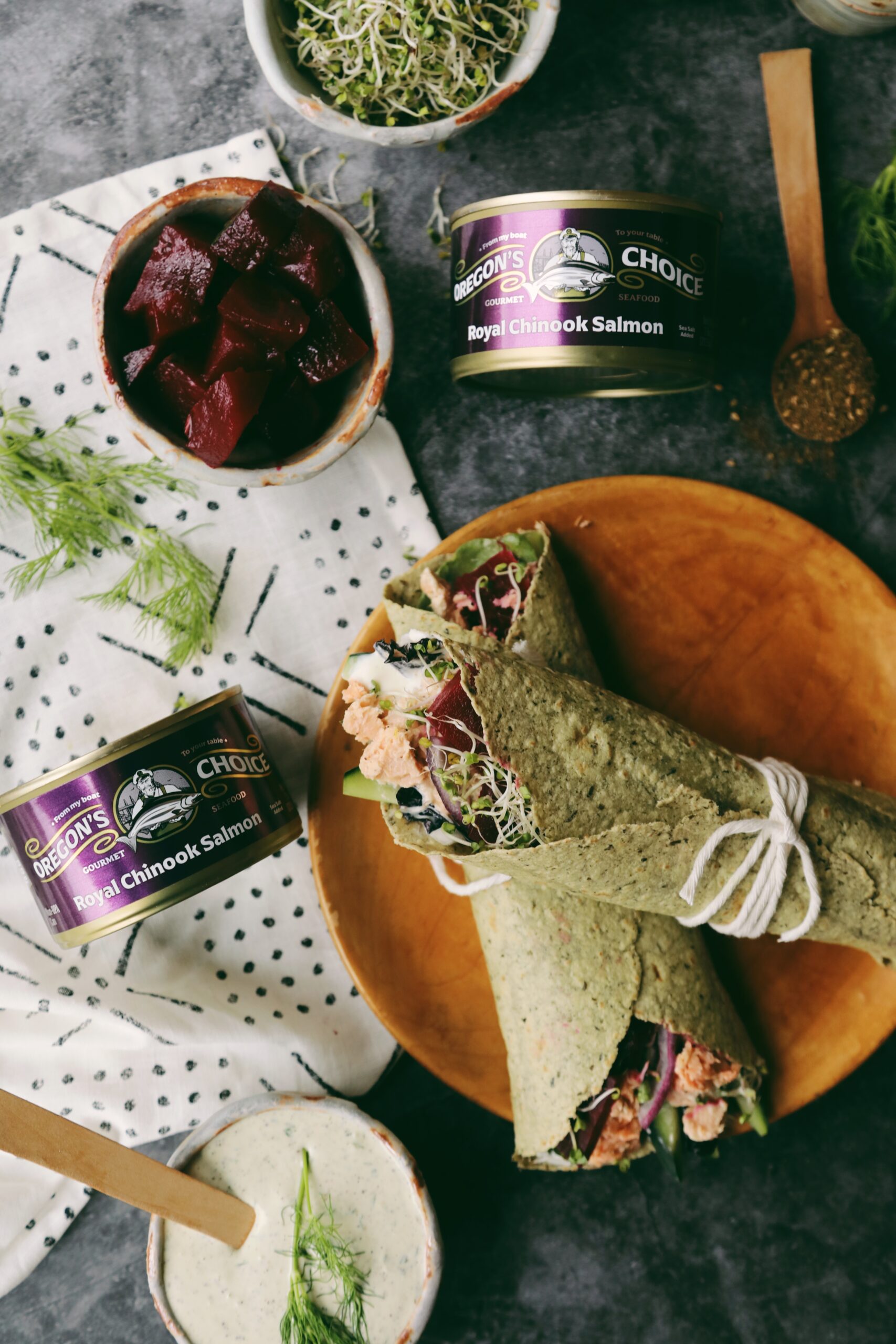 Lemony Herbed Royal Chinook Wrap