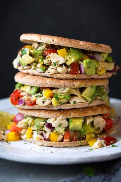 Tuna Salad Pitas with Mango Salsa
