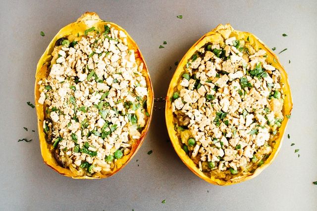 Spaghetti Squash Tuna Noodle Casserole