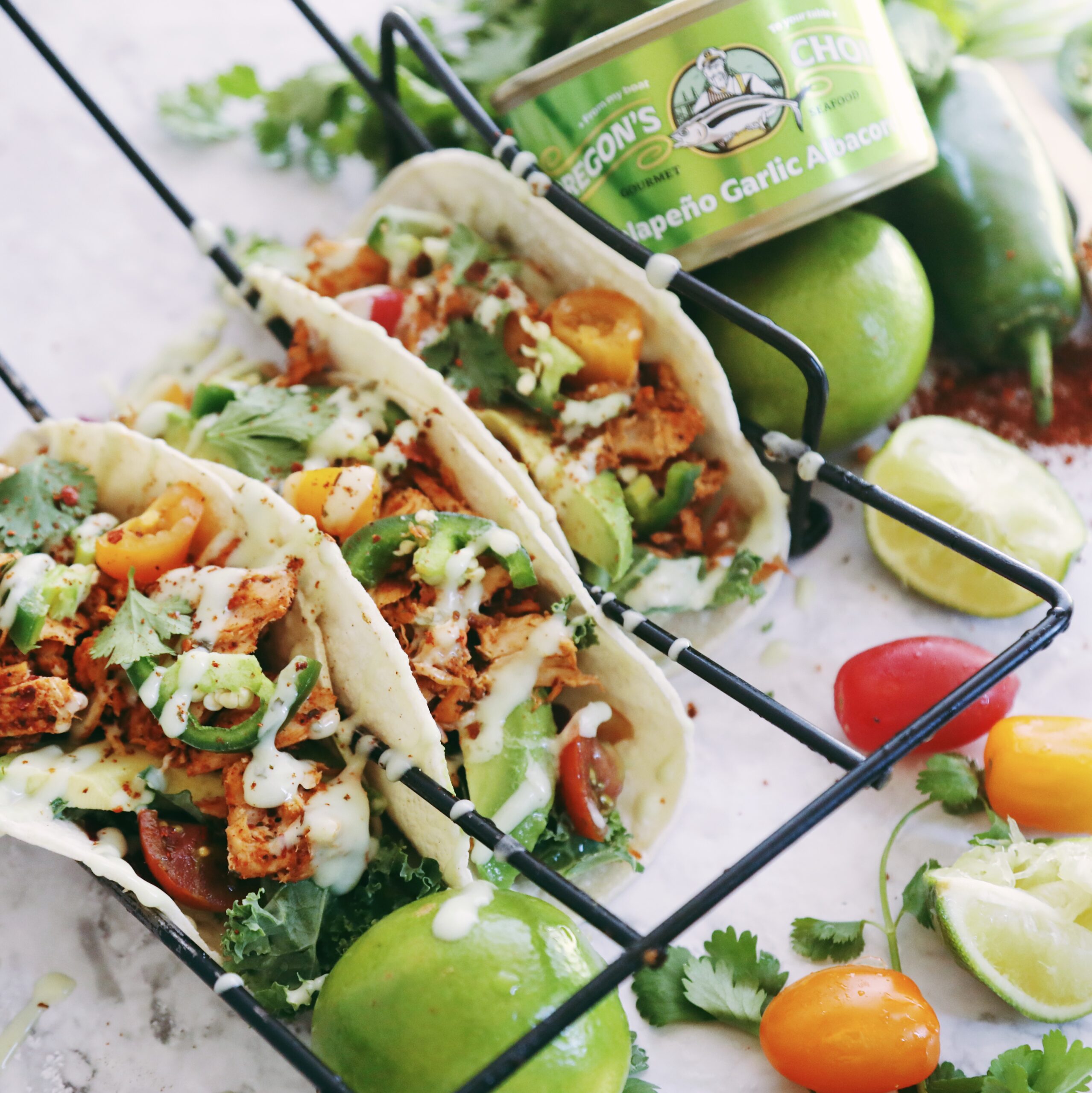 Jalapeno Garlic Albacore Tacos